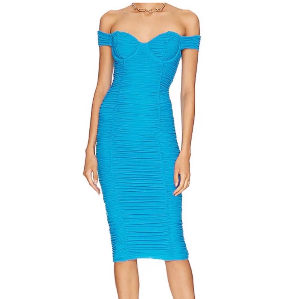 MAJORELLE Tabatha midi dress electric blue